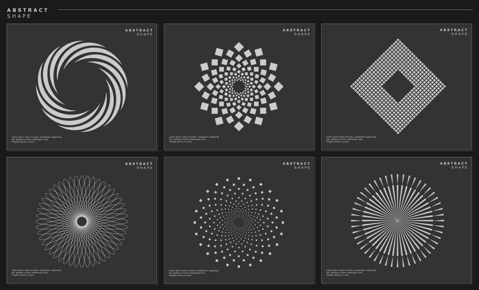 Modern technology geometric pixel abstract logo design set vector