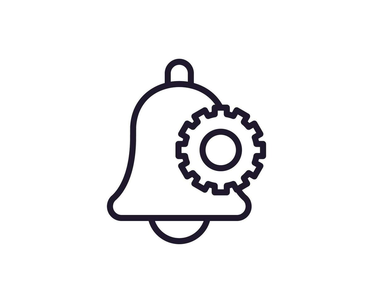 Single line icon of bell on isolated white background. High quality editable stroke for mobile apps, web design, websites, online shops etc. vector