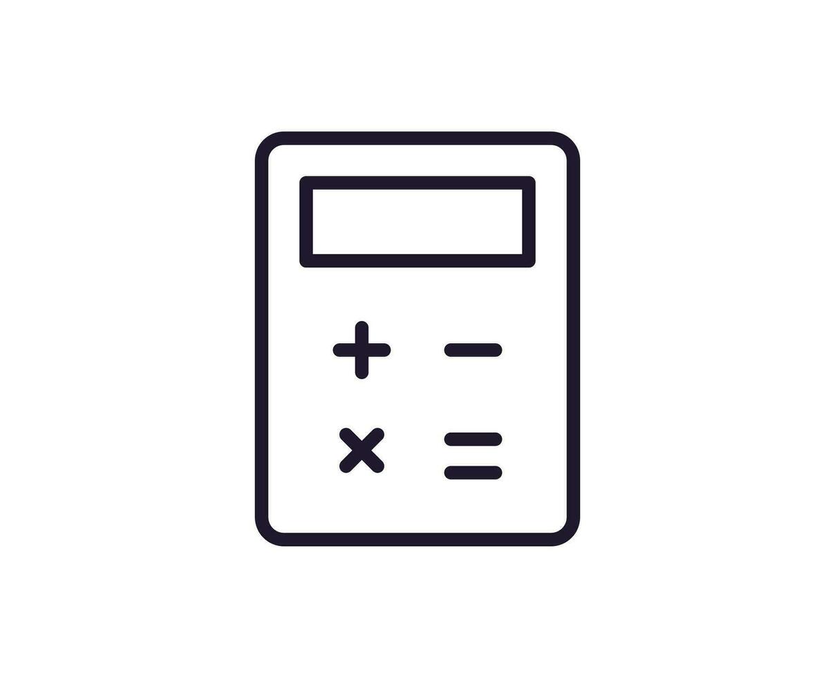 Education concept. Trendy sign for apps, UI, web sites, adverts, shops. Editable stroke. Vector line icon of calculator