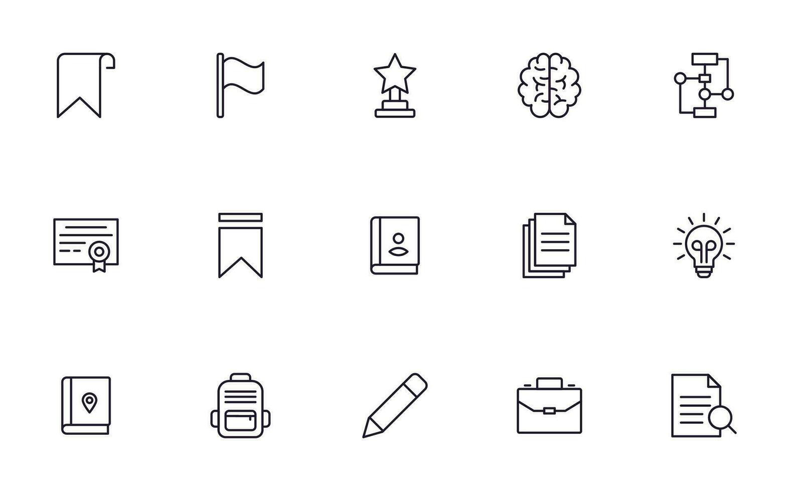 Education line icon set. Collection of high quality signs for web design, mobile app , UI design and etc. Outline icon of education, school, university, learning. vector