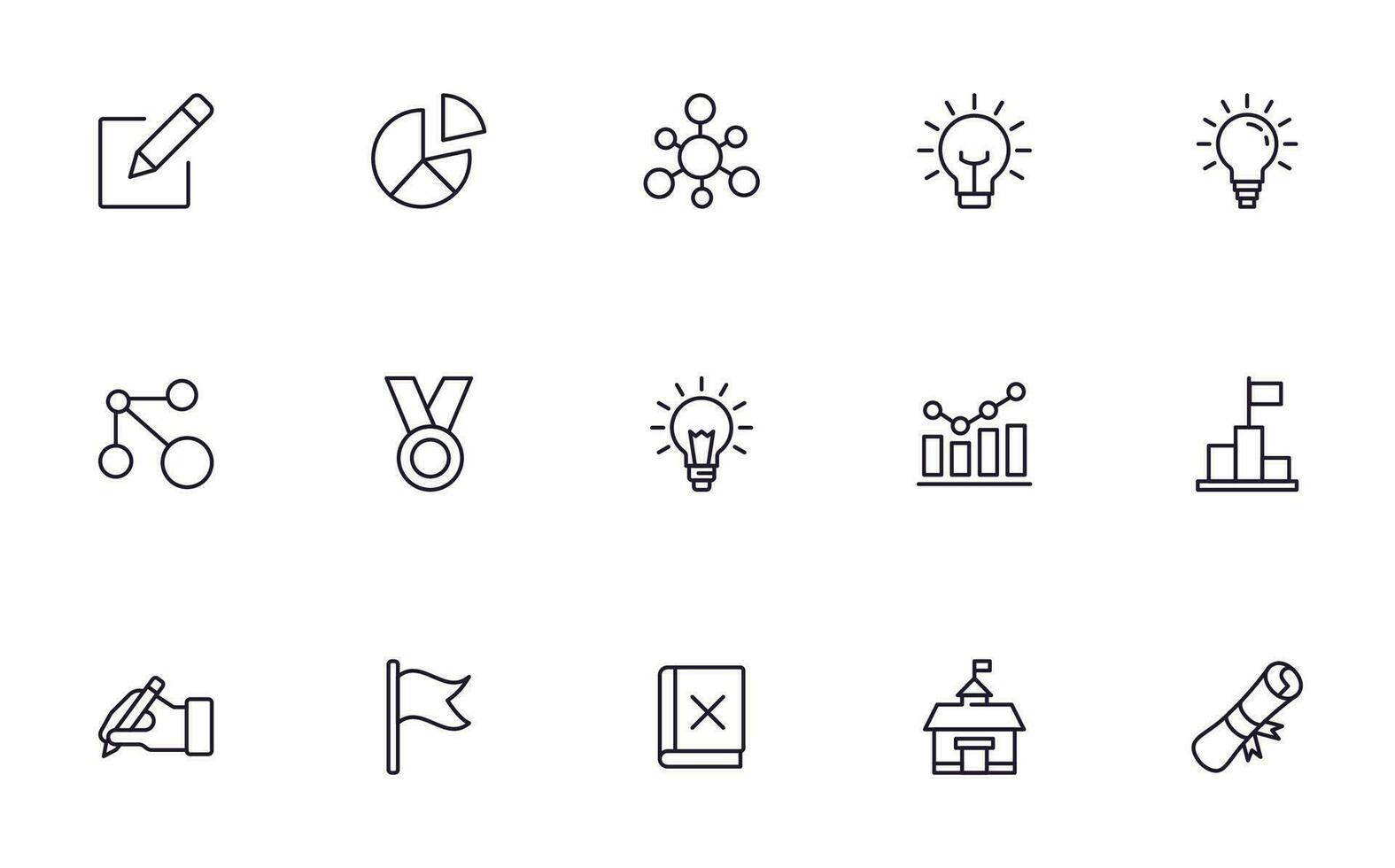 Education line icon set. Collection of high quality signs for web design, mobile app , UI design and etc. Outline icon of education, school, university, learning. vector