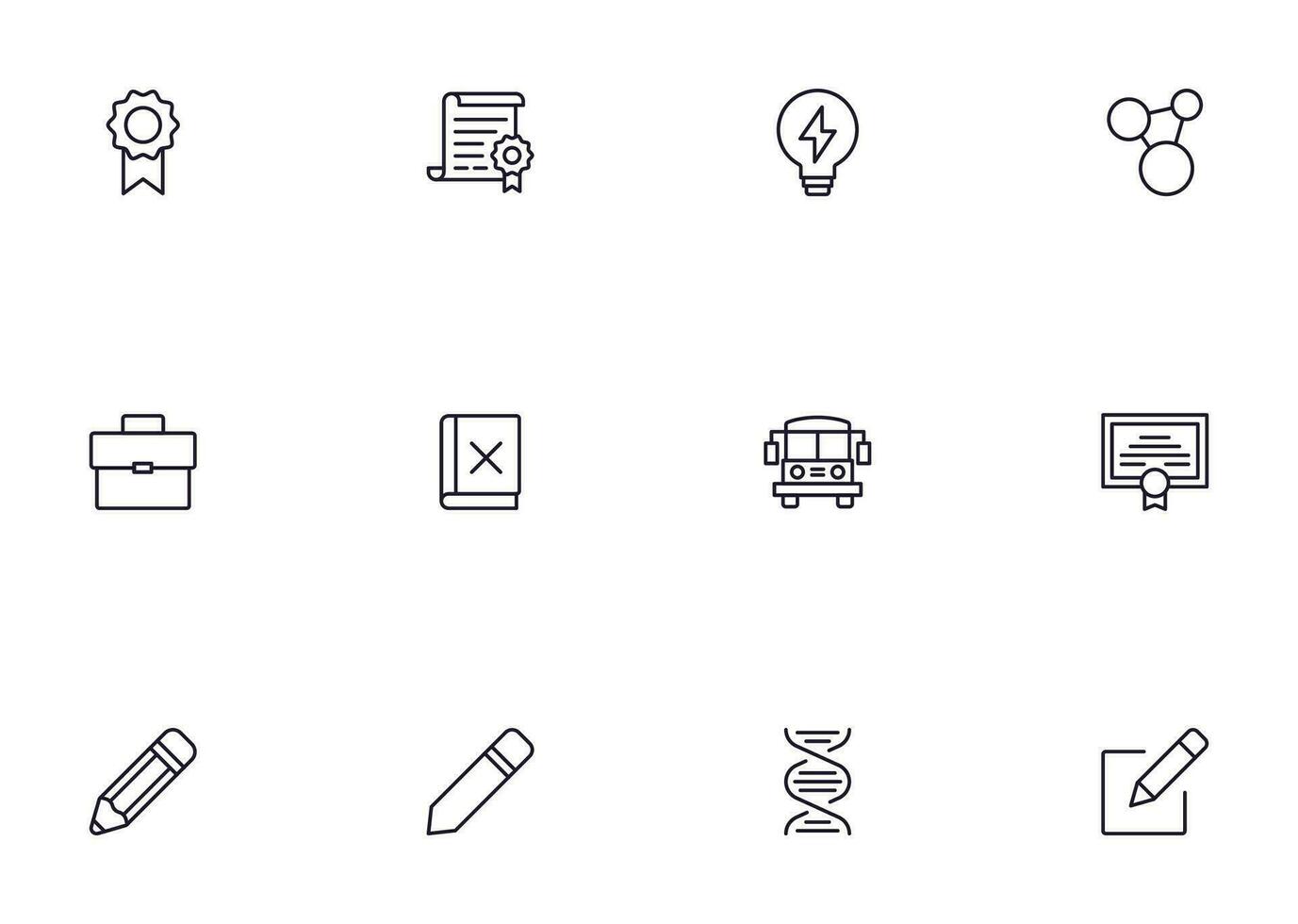 Education line icon set. Collection of high quality signs for web design, mobile app , UI design and etc. Outline icon of education, school, university, learning. vector