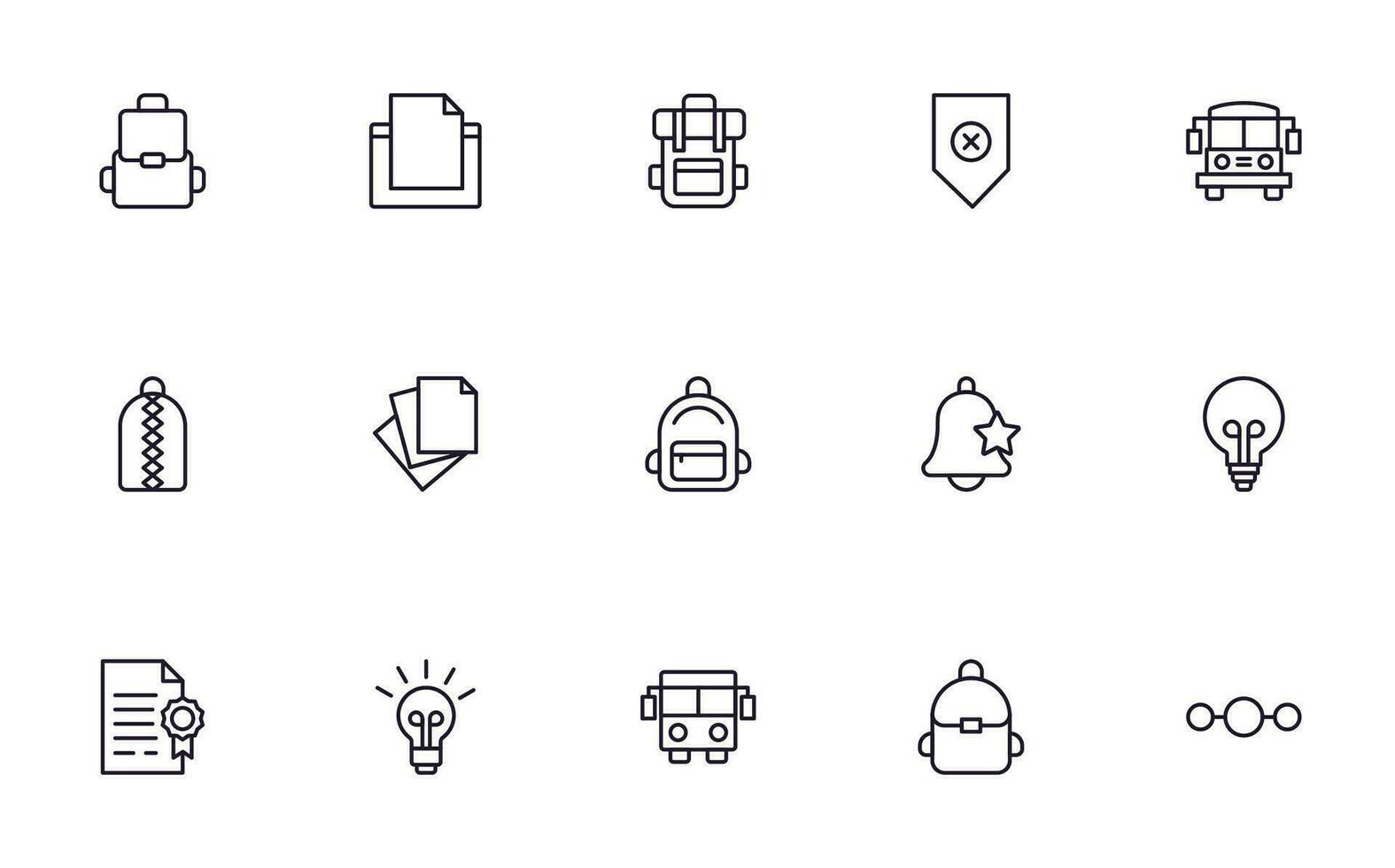 Education line icon set. Collection of high quality signs for web design, mobile app , UI design and etc. Outline icon of education, school, university, learning. vector