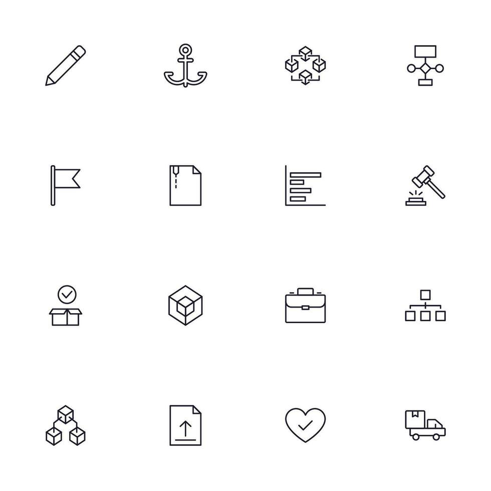 Business line icon set. Collection of commerce uotline sighn for web design, mobile app, UI design, etc. Dark blue line symbol of finance on white background. vector