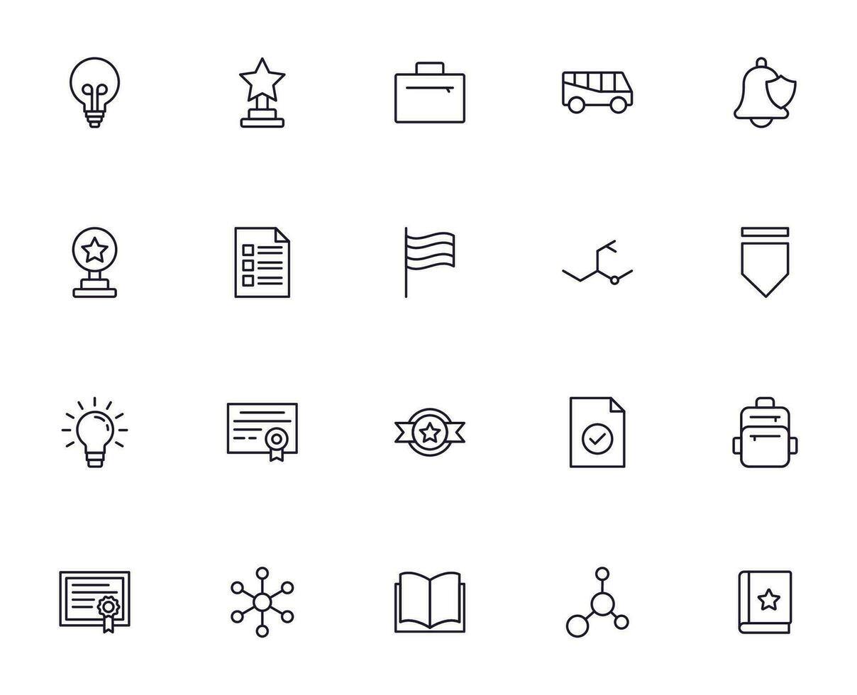 Education line icon set. Collection of high quality signs for web design, mobile app , UI design and etc. Outline icon of education, school, university, learning. vector