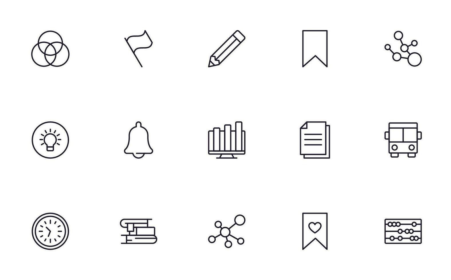 Education line icon set. Collection of high quality signs for web design, mobile app , UI design and etc. Outline icon of education, school, university, learning. vector