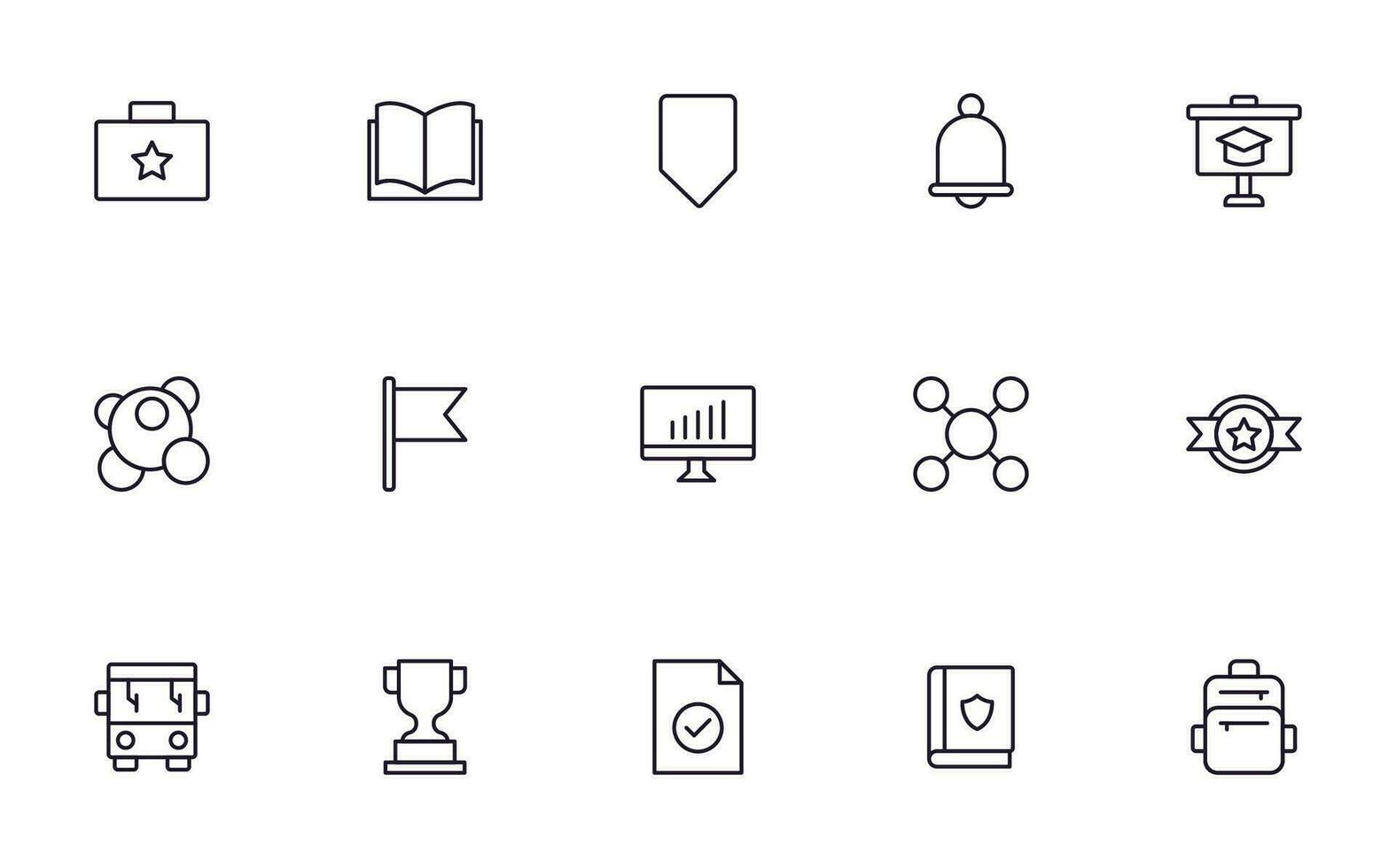 Education line icon set. Collection of high quality signs for web design, mobile app , UI design and etc. Outline icon of education, school, university, learning. vector