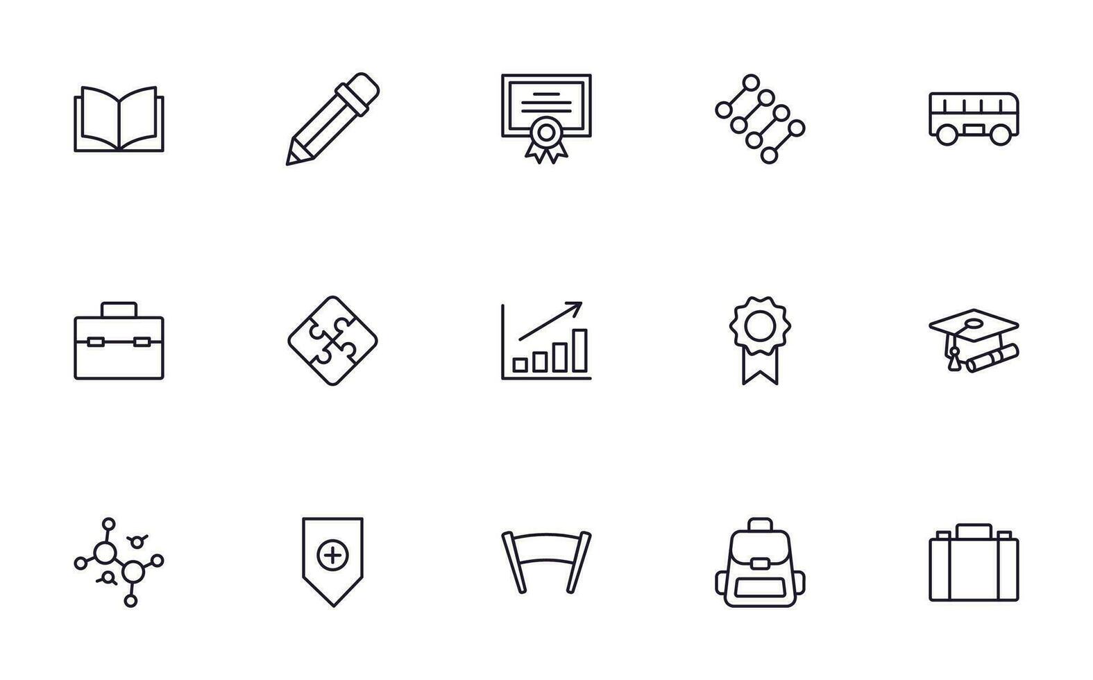 Education line icon set. Collection of high quality signs for web design, mobile app , UI design and etc. Outline icon of education, school, university, learning. vector