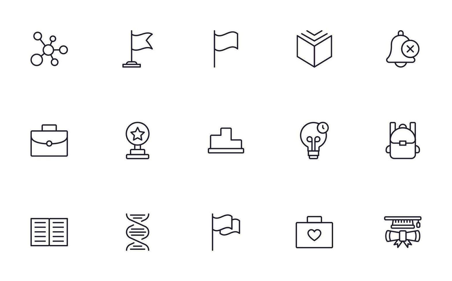 Education line icon set. Collection of high quality signs for web design, mobile app , UI design and etc. Outline icon of education, school, university, learning. vector