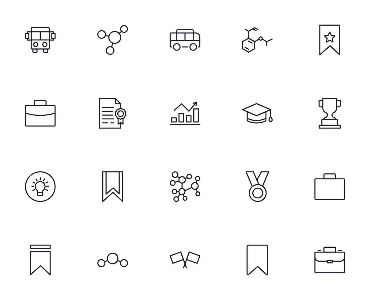 Education line icon set. Collection of high quality signs for web design, mobile app , UI design and etc. Outline icon of education, school, university, learning. vector