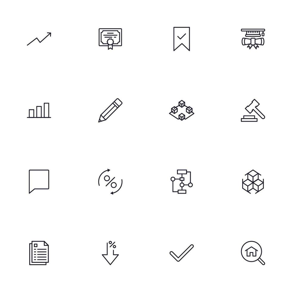 Business line icon set. Collection of commerce uotline sighn for web design, mobile app, UI design, etc. Dark blue line symbol of finance on white background. vector