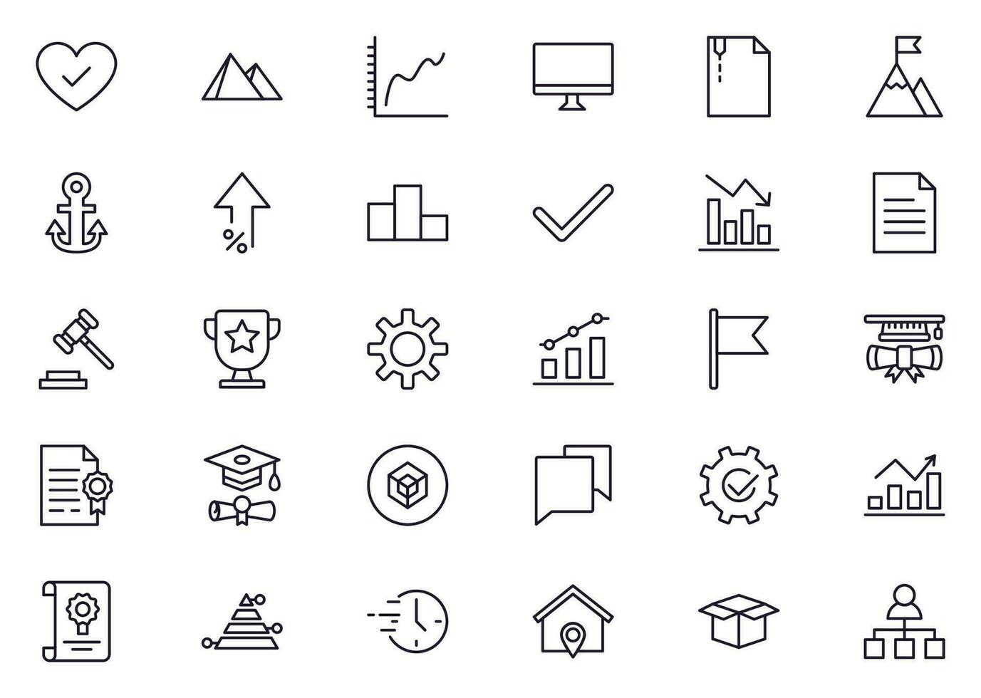 Business line icon set. Collection of commerce uotline sighn for web design, mobile app, UI design, etc. Dark blue line symbol of finance on white background. vector