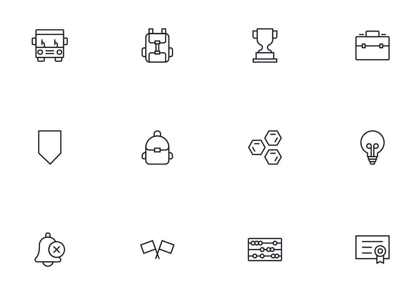 Education line icon set. Collection of high quality signs for web design, mobile app , UI design and etc. Outline icon of education, school, university, learning. vector