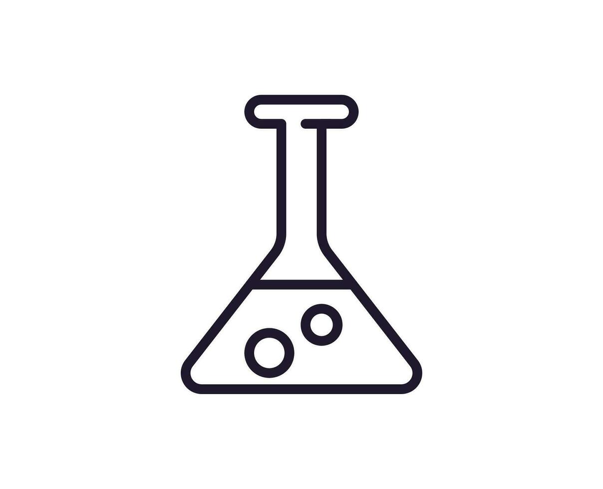 Education concept. Trendy sign for apps, UI, web sites, adverts, shops. Editable stroke. Vector line icon of laboratory bulb