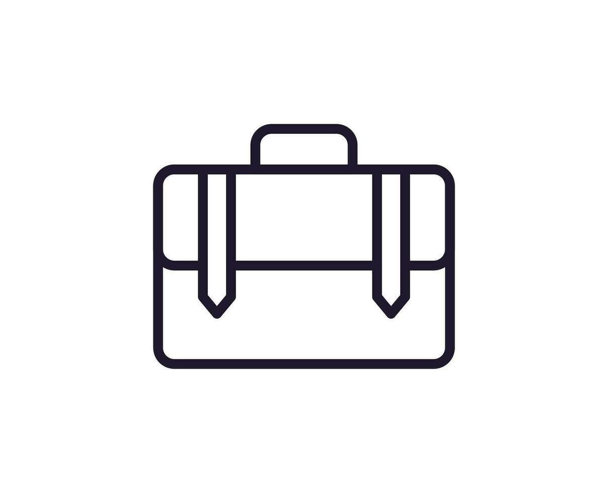 Single line icon of suitcase on isolated white background. High quality editable stroke for mobile apps, web design, websites, online shops etc. vector