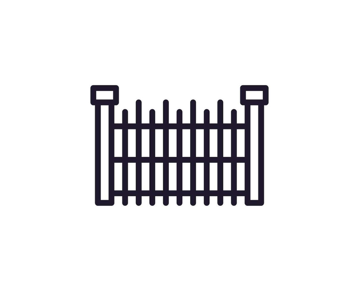 Fence concept. Modern outline high quality illustration for banners, flyers and web sites. Editable stroke in trendy flat style. Line icon of fence vector