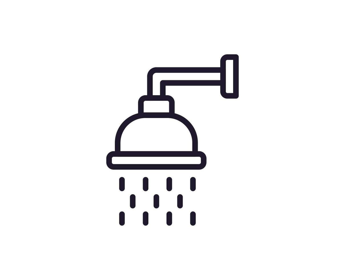soltero línea icono de ducha en aislado blanco antecedentes. alto calidad editable carrera para móvil aplicaciones, web diseño, sitios web, en línea tiendas etc. vector