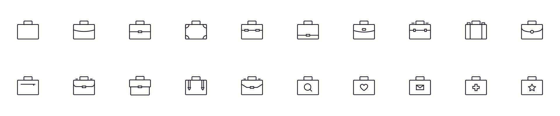 Case concept. Collection of case high quality vector outline signs for web pages, books, online stores, flyers, banners etc. Set of premium illustrations isolated on white background