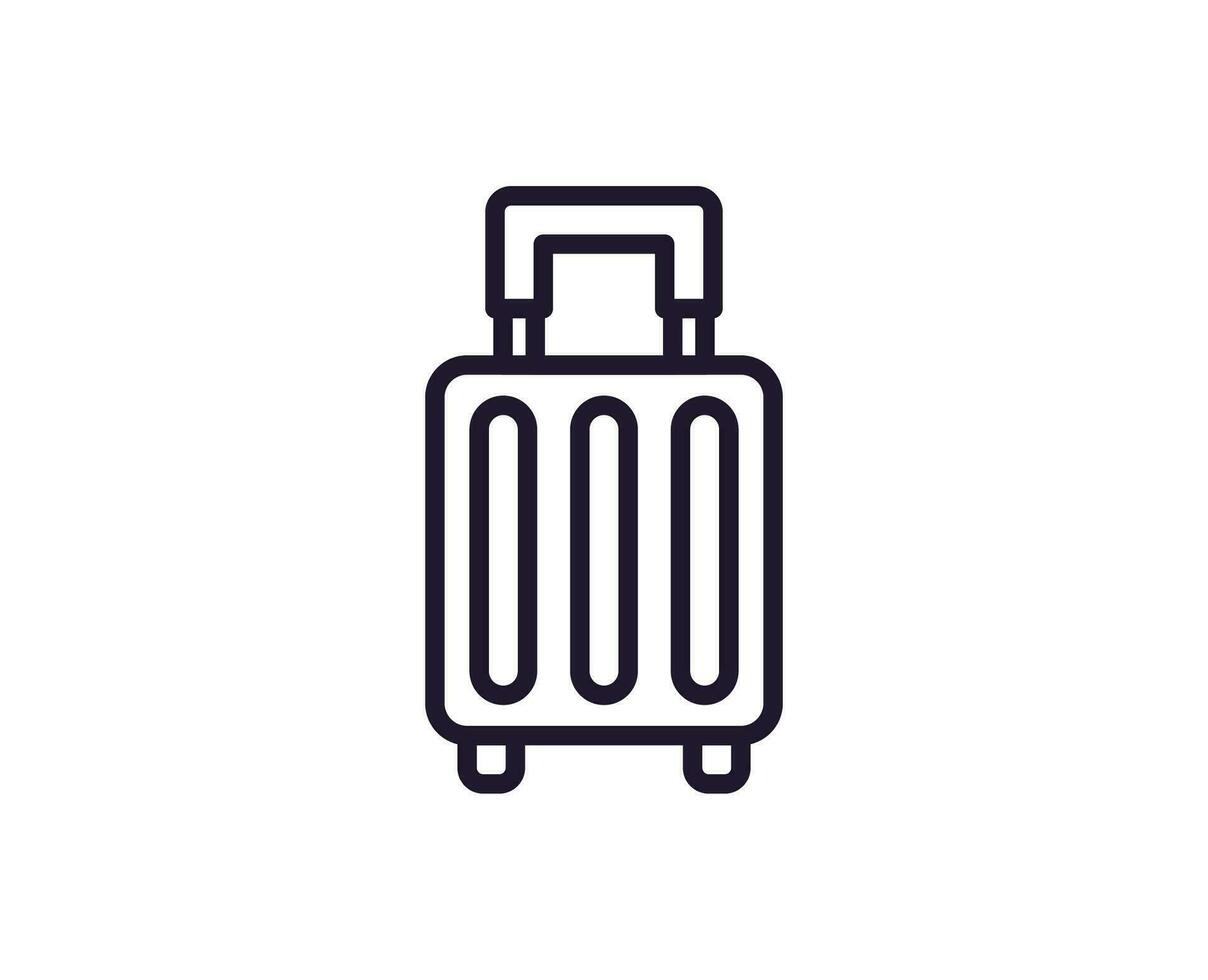 Single line icon of suitcase on isolated white background. High quality editable stroke for mobile apps, web design, websites, online shops etc. vector