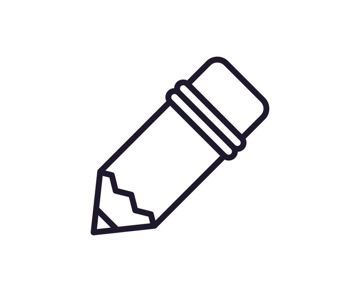 Pencil concept. Modern outline high quality illustration for banners, flyers and web sites. Editable stroke in trendy flat style. Line icon of pencil vector