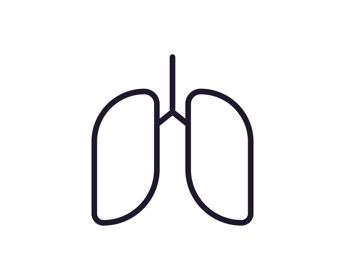 Health symbol. Vector sign for web sites, adverts, UI, internet shops and stores. Editable stroke. Vector line icon of lungs