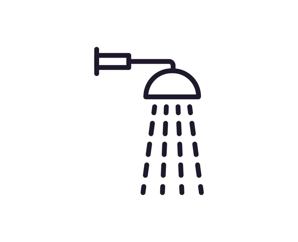 Single line icon of shower on isolated white background. High quality editable stroke for mobile apps, web design, websites, online shops etc. vector