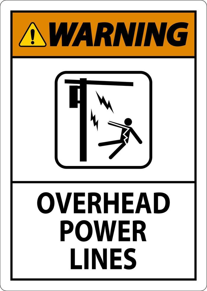 Warning Sign Overhead Power Lines vector