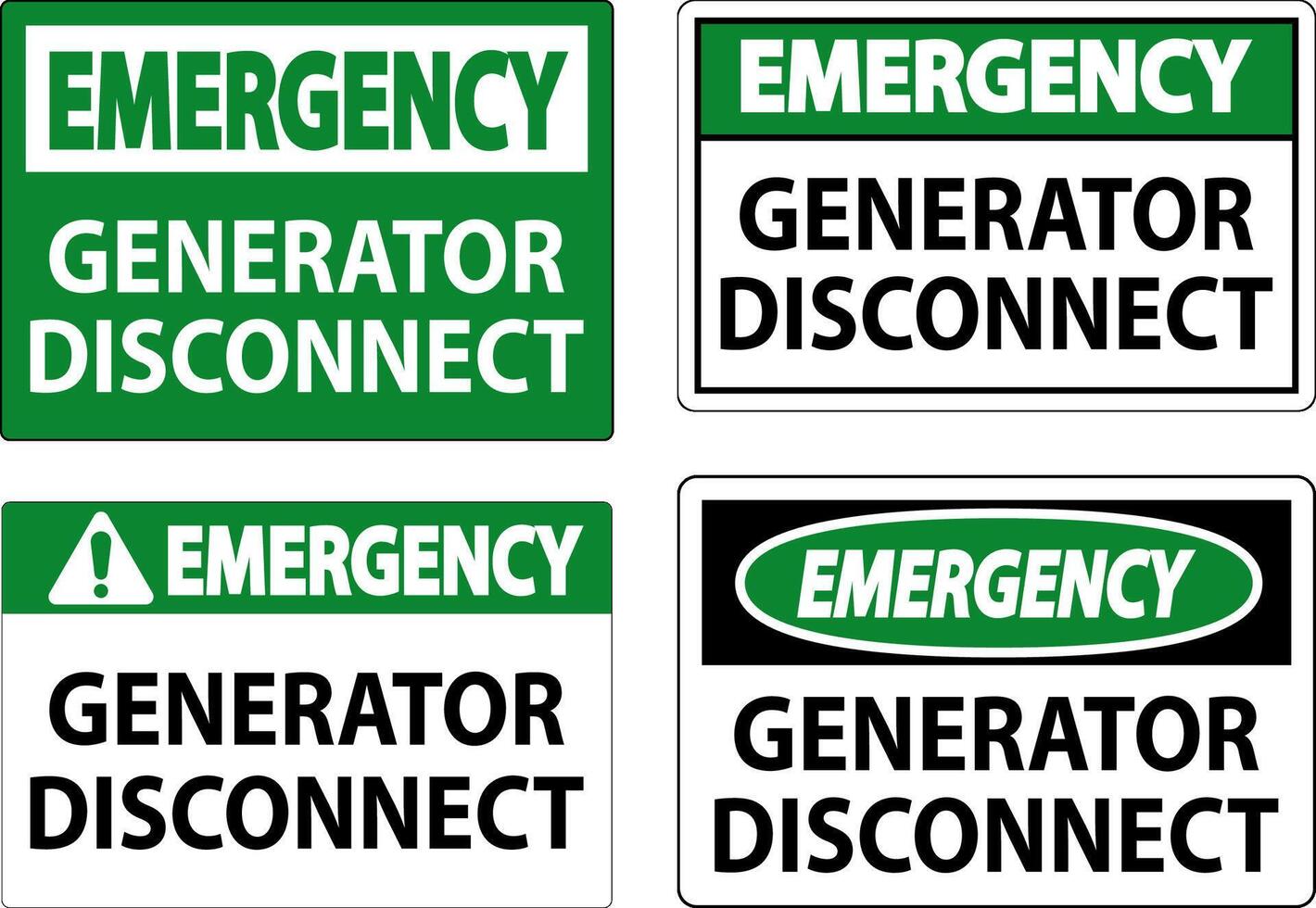 Emergency Sign Generator Disconnect vector