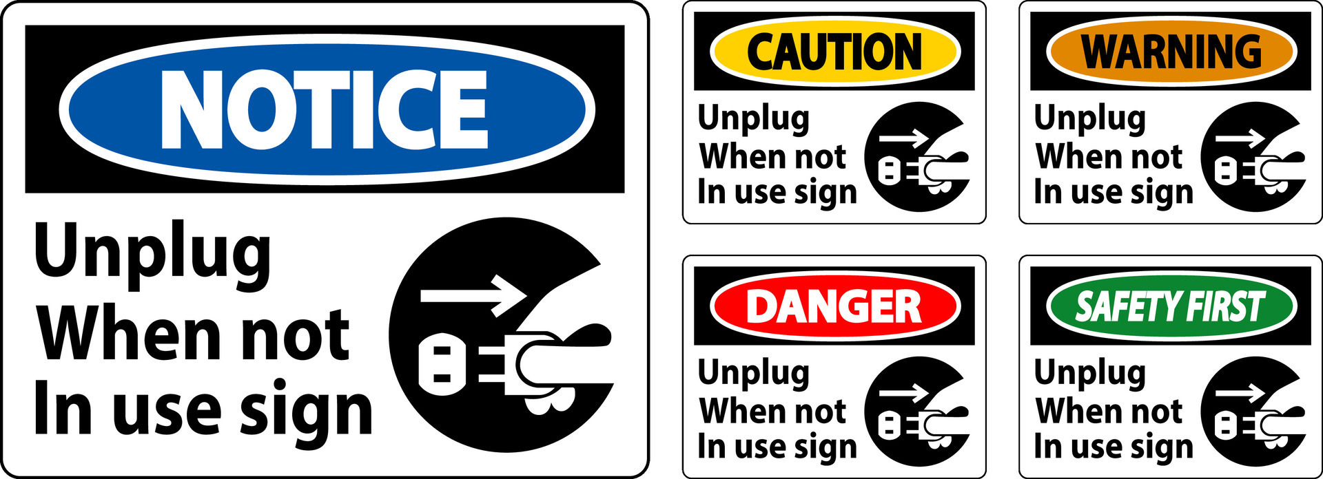 Warning Unplug When Not In Use Symbol Sign 28684505 Vector Art at Vecteezy