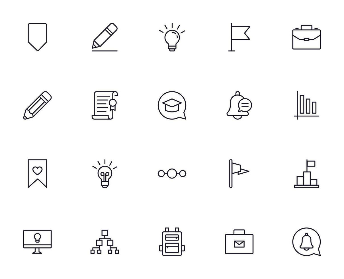 Education line icon set. Collection of high quality signs for web design, mobile app , UI design and etc. Outline icon of education, school, university, learning. vector