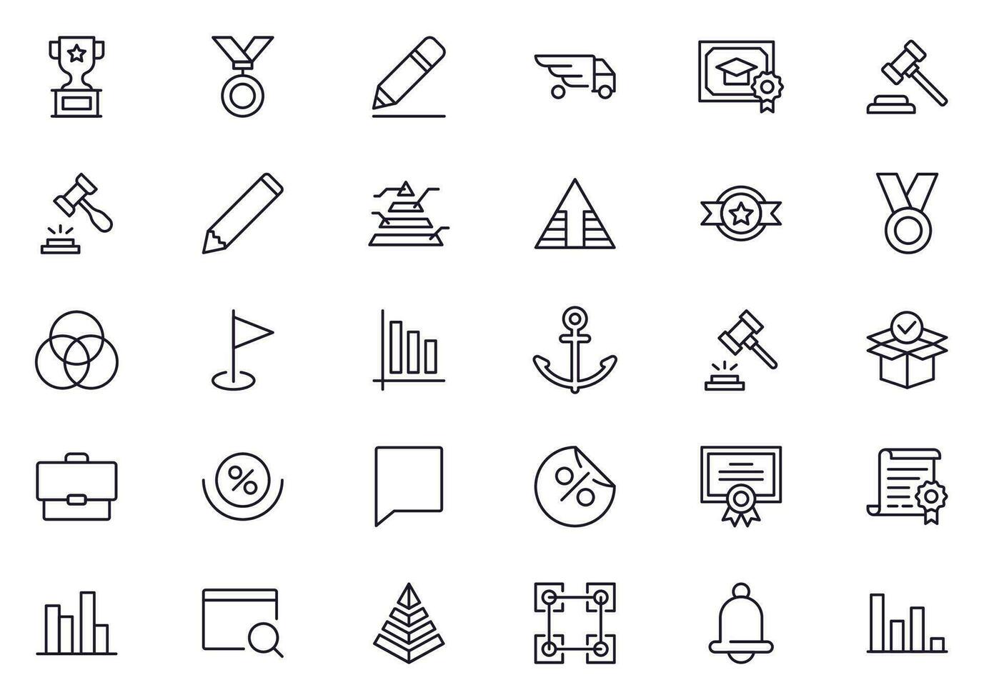 Business line icon set. Collection of commerce uotline sighn for web design, mobile app, UI design, etc. Dark blue line symbol of finance on white background. vector