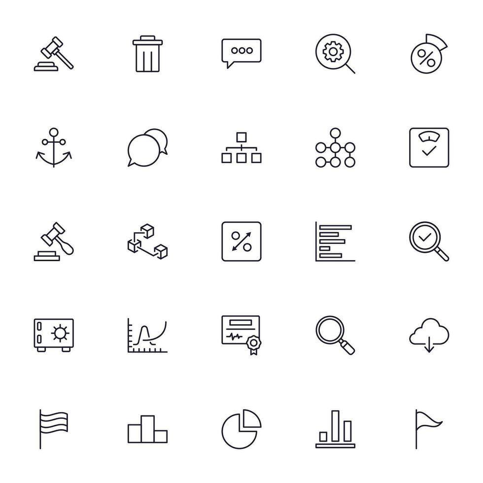 Business line icon set. Collection of commerce uotline sighn for web design, mobile app, UI design, etc. Dark blue line symbol of finance on white background. vector