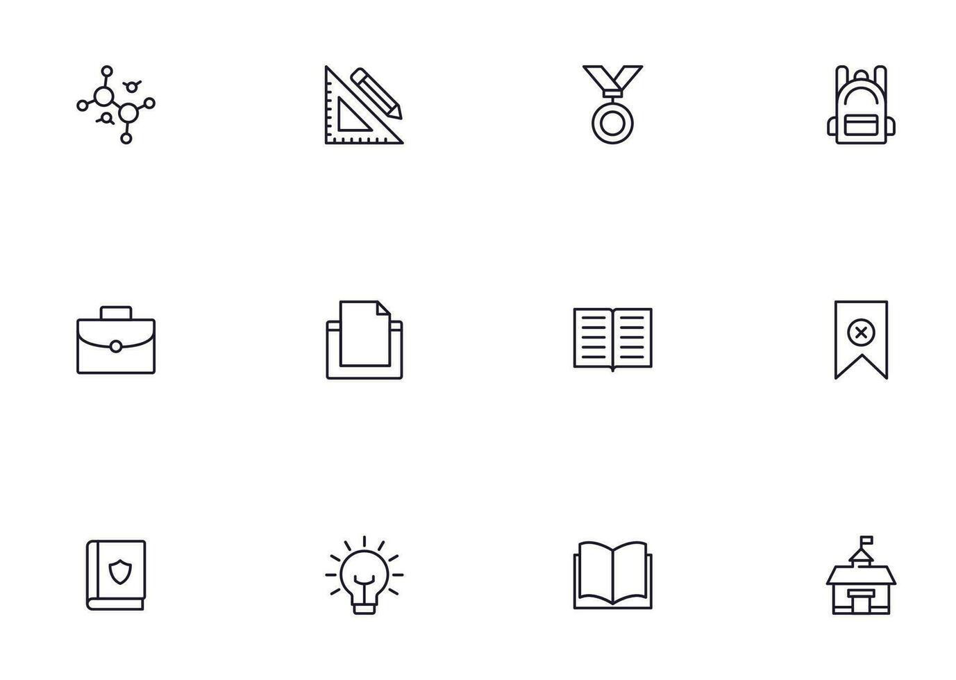 Education line icon set. Collection of high quality signs for web design, mobile app , UI design and etc. Outline icon of education, school, university, learning. vector