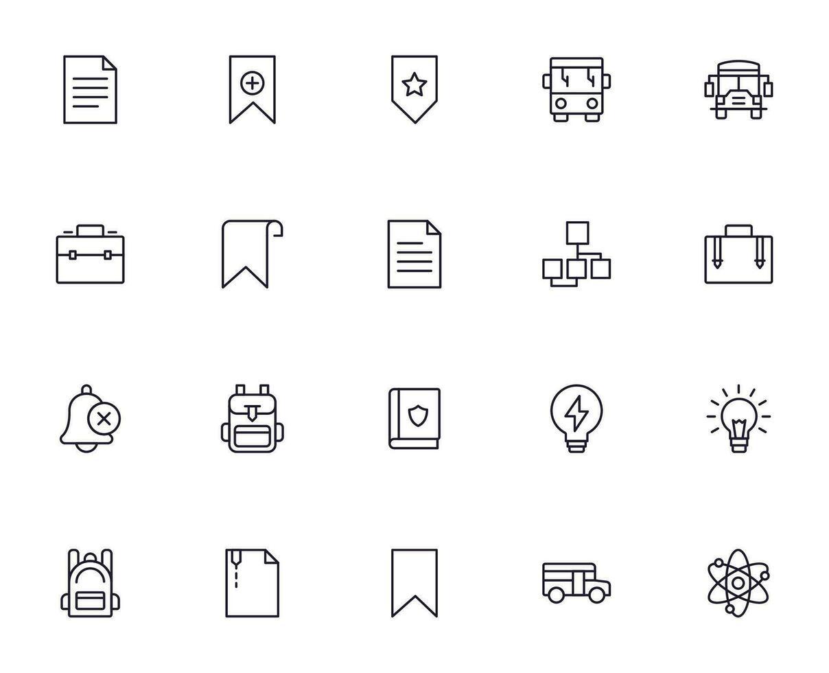 Education line icon set. Collection of high quality signs for web design, mobile app , UI design and etc. Outline icon of education, school, university, learning. vector