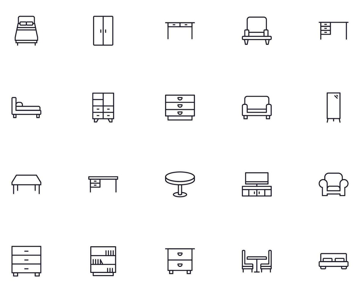 Furniture line icon on white background vector