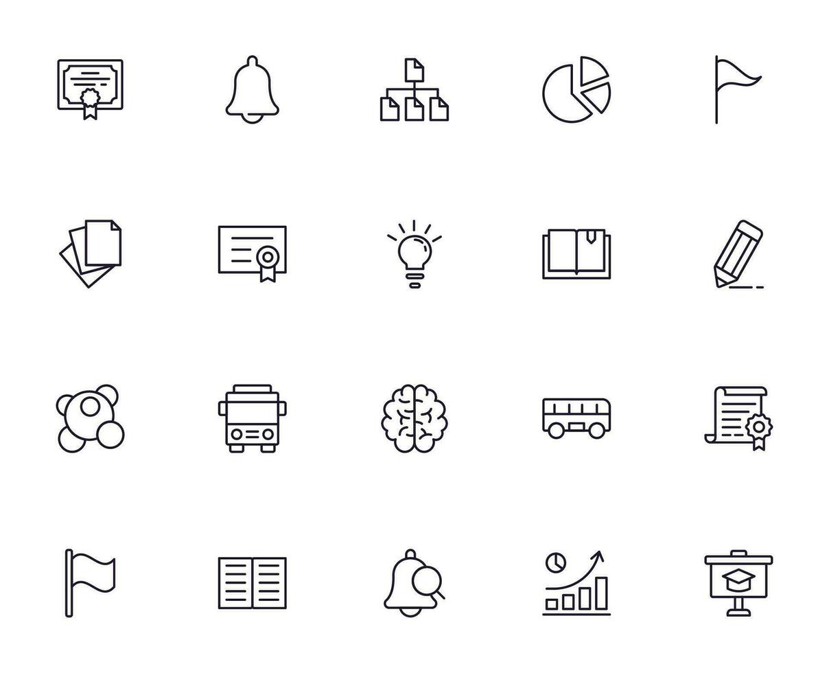 Education line icon set. Collection of high quality signs for web design, mobile app , UI design and etc. Outline icon of education, school, university, learning. vector