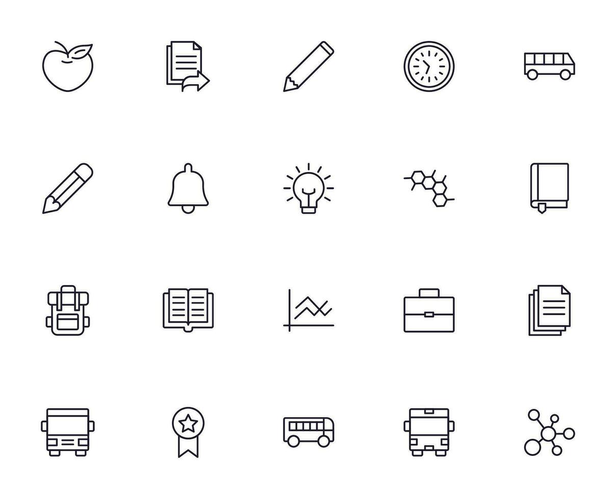 Education line icon set. Collection of high quality signs for web design, mobile app , UI design and etc. Outline icon of education, school, university, learning. vector