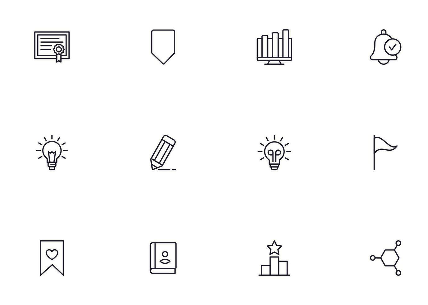 Education line icon set. Collection of high quality signs for web design, mobile app , UI design and etc. Outline icon of education, school, university, learning. vector