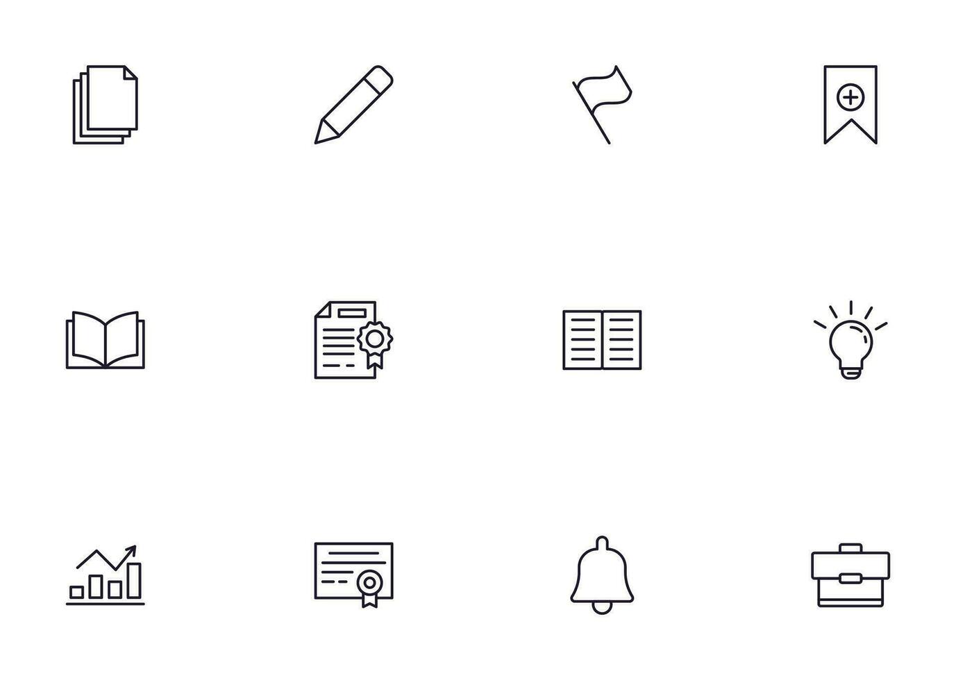 Education line icon set. Collection of high quality signs for web design, mobile app , UI design and etc. Outline icon of education, school, university, learning. vector