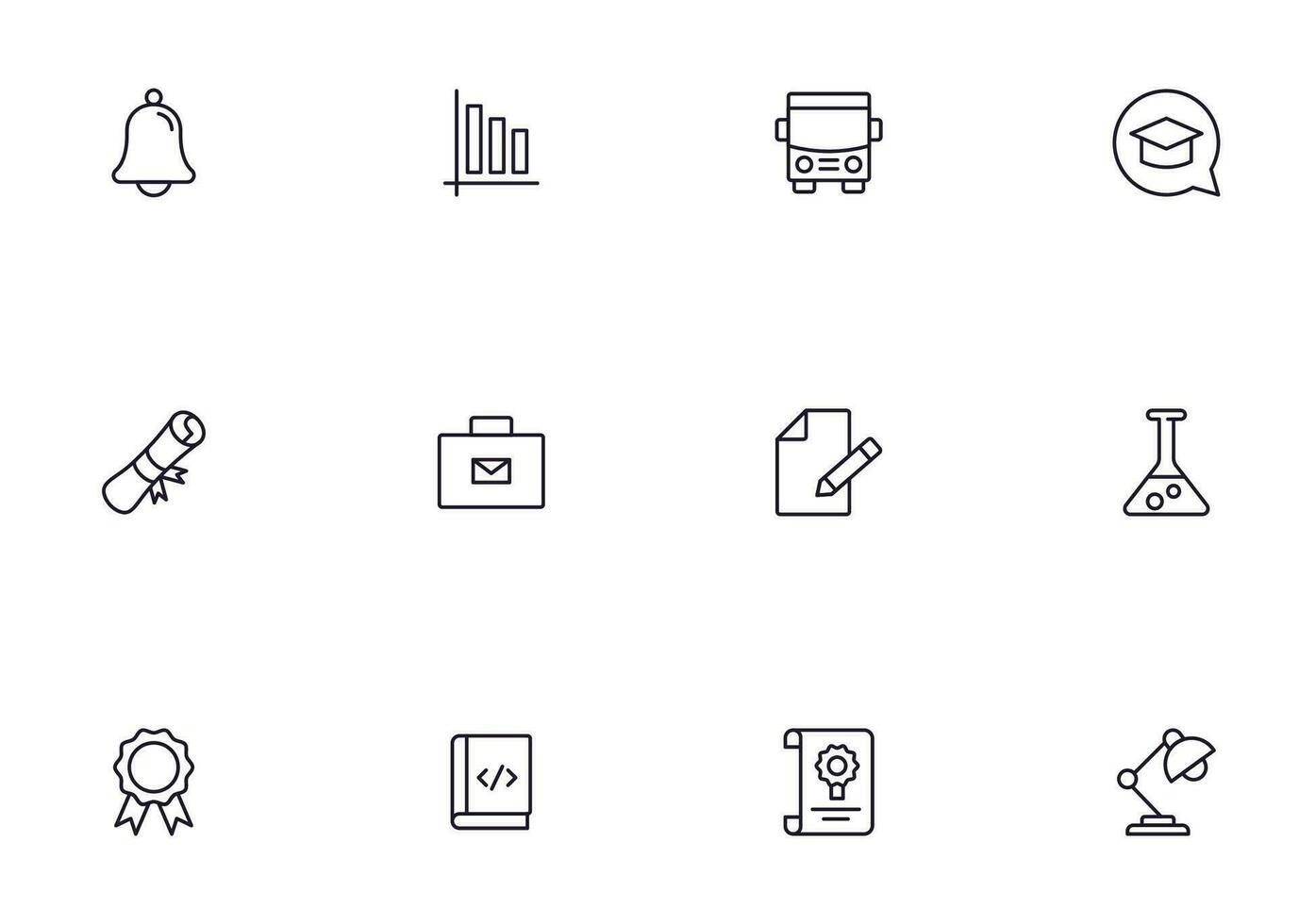 Education line icon set. Collection of high quality signs for web design, mobile app , UI design and etc. Outline icon of education, school, university, learning. vector