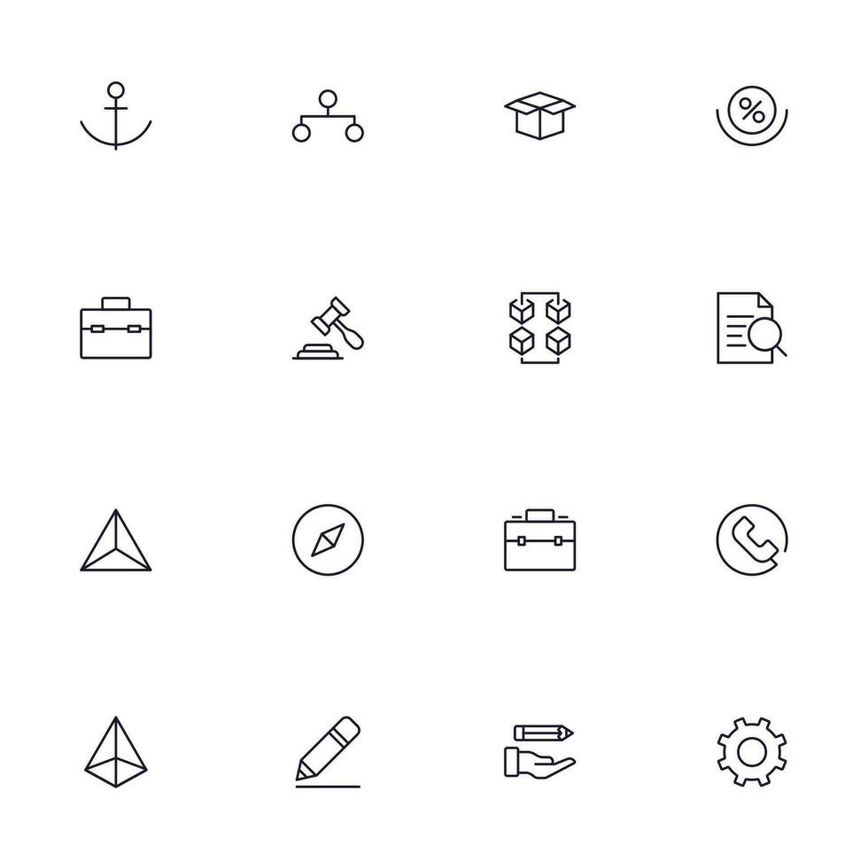 Business line icon set. Collection of commerce uotline sighn for web design, mobile app, UI design, etc. Dark blue line symbol of finance on white background. vector