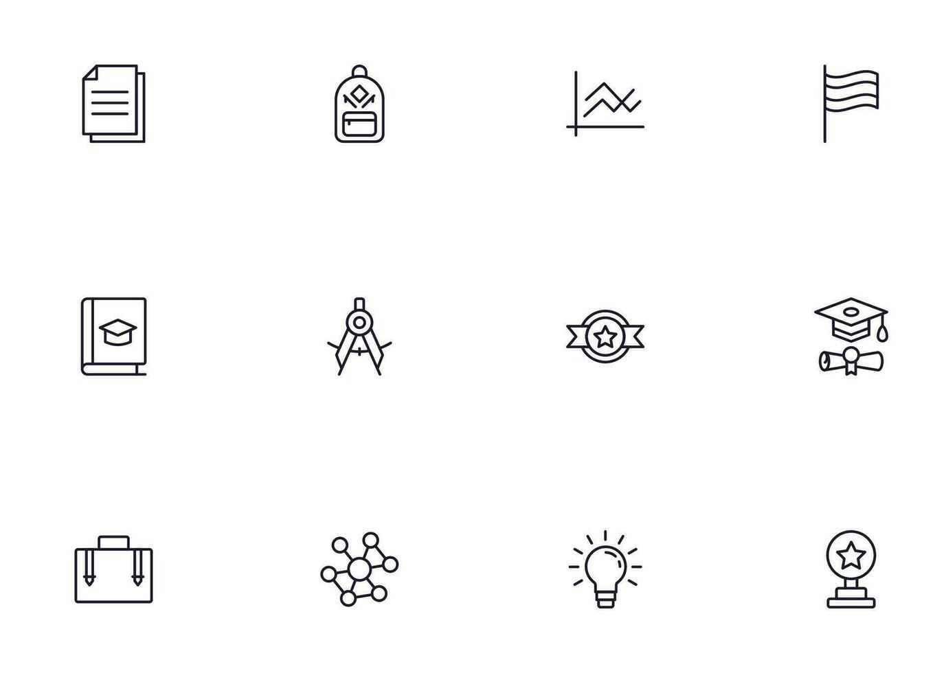 Education line icon set. Collection of high quality signs for web design, mobile app , UI design and etc. Outline icon of education, school, university, learning. vector