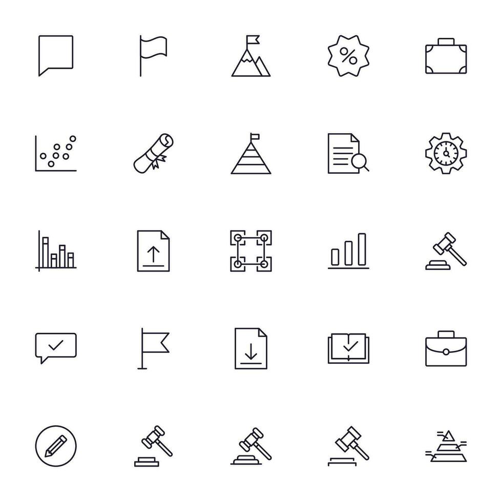 Business line icon set. Collection of commerce uotline sighn for web design, mobile app, UI design, etc. Dark blue line symbol of finance on white background. vector