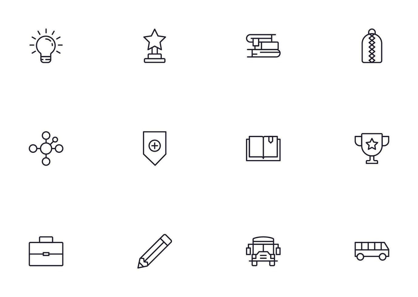 Education line icon set. Collection of high quality signs for web design, mobile app , UI design and etc. Outline icon of education, school, university, learning. vector