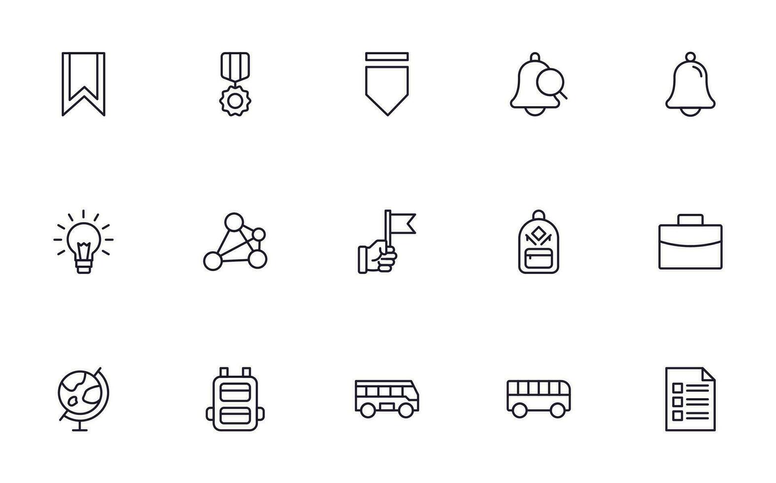 Education line icon set. Collection of high quality signs for web design, mobile app , UI design and etc. Outline icon of education, school, university, learning. vector