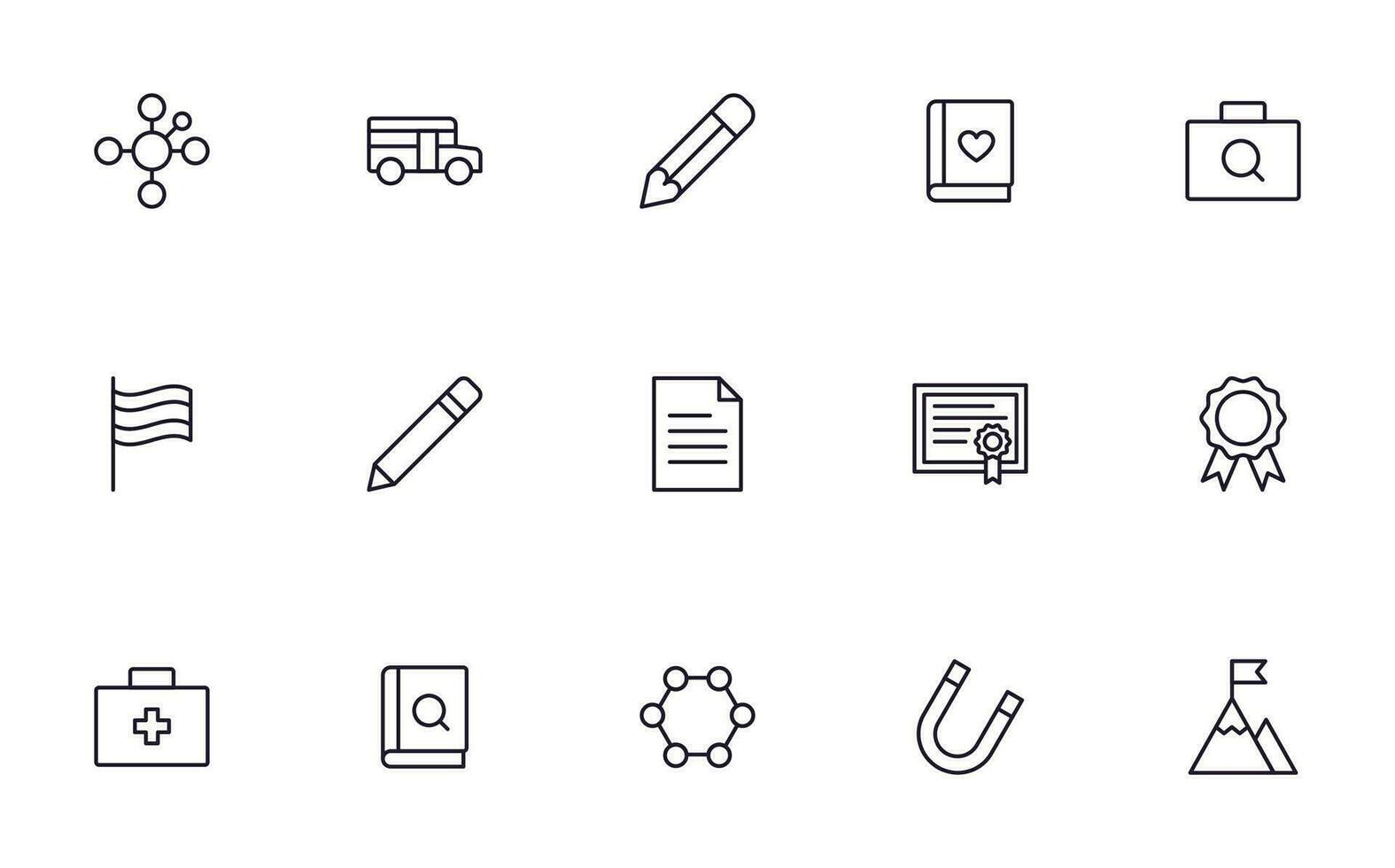 Education line icon set. Collection of high quality signs for web design, mobile app , UI design and etc. Outline icon of education, school, university, learning. vector