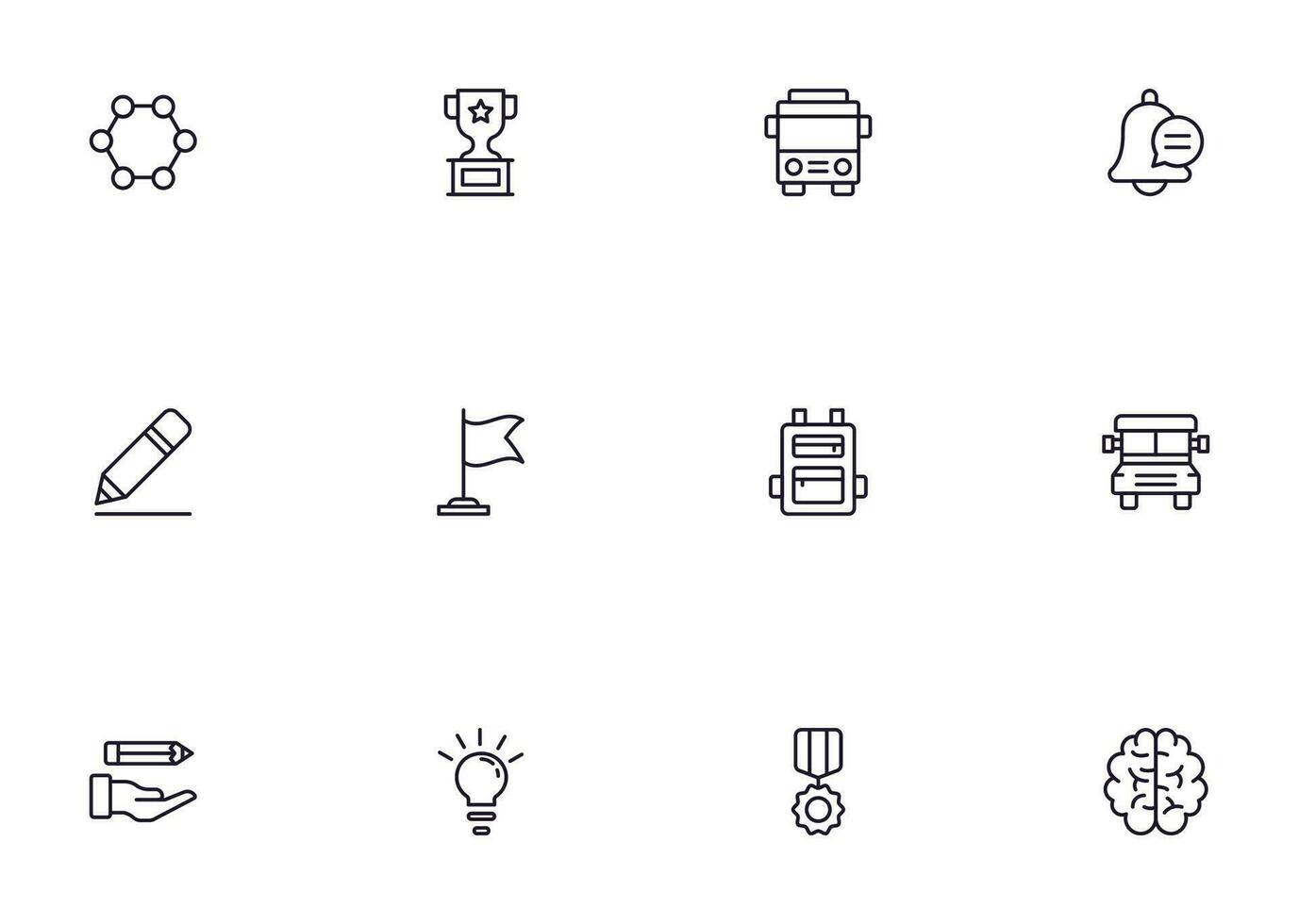 Education line icon set. Collection of high quality signs for web design, mobile app , UI design and etc. Outline icon of education, school, university, learning. vector