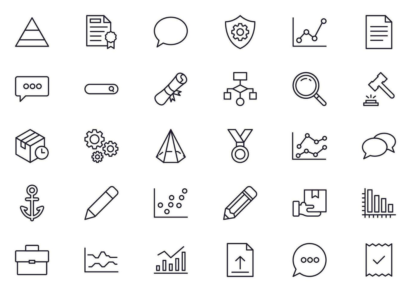 Business line icon set. Collection of commerce uotline sighn for web design, mobile app, UI design, etc. Dark blue line symbol of finance on white background. vector