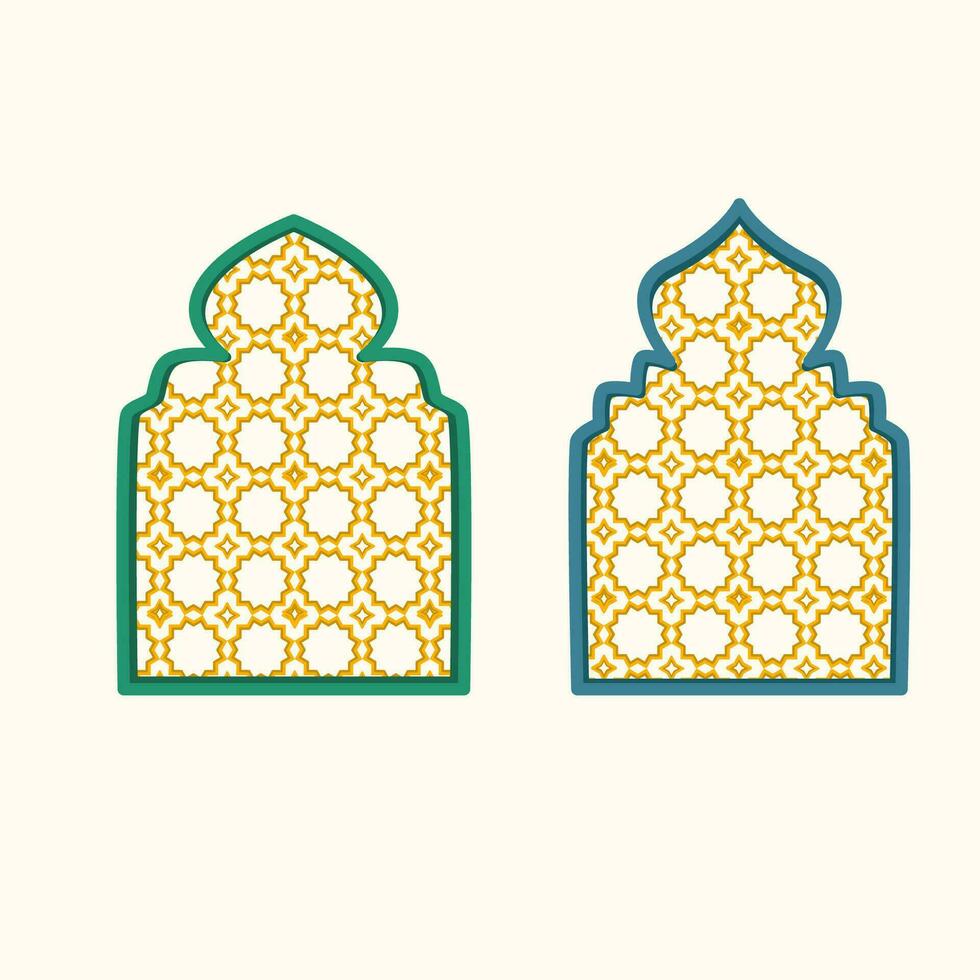 Window mosque is islamic decoration vector