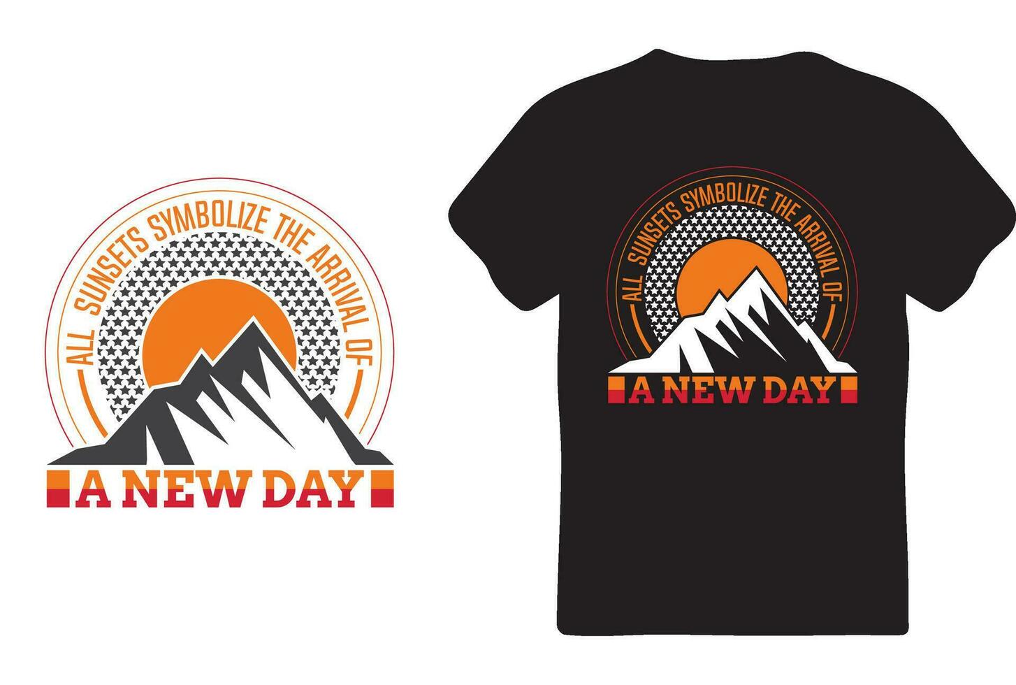 Mountain Sun T-Shirt Design vector